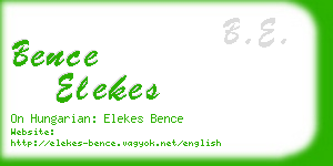 bence elekes business card